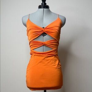Sexy Date Night Cutout Bodycon Mini Cocktail Dress Twist Front Going Out NWT S